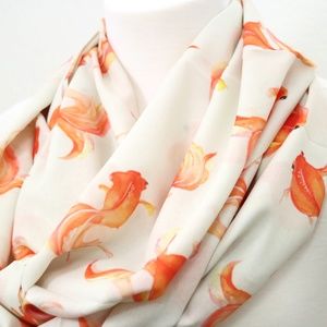 Goldfish gift for her infinity scarf aquarium fans